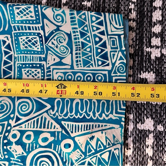 Silk Dress - Size 24 Slimming Faux Wrap by Spenser Jeremy Blue Geometric Midi - Picture 9 of 14